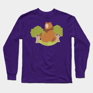 Bear hand Drawn Illustration Long Sleeve T-Shirt